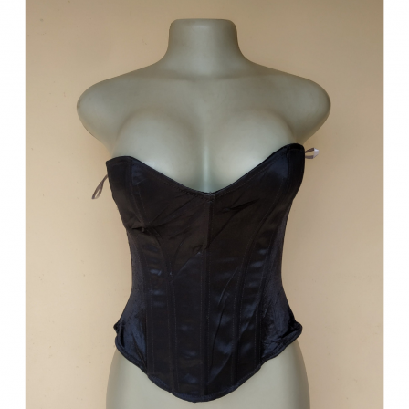 UK 12 - Preloved Black Bustier Top