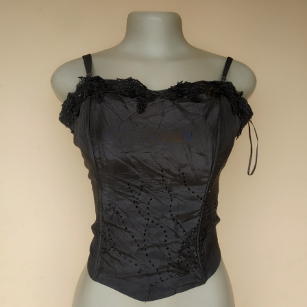UK 12-14 - Preloved Black Bustier Top
