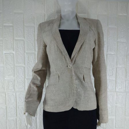 Next Khaki Linen Tailored Office Jacket