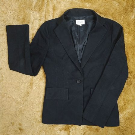 Space Black Long Sleeves Office Jacket