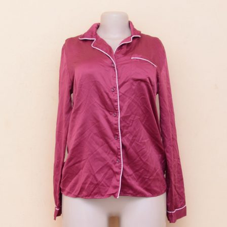 Wine Satin Night Shirt