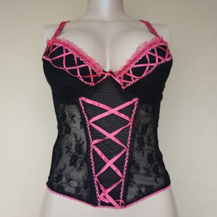 Secret Possesion Black Lace Corset Top 34B Cup