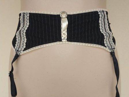 Secret Possesions Two Tone Stripped Hip Suspender