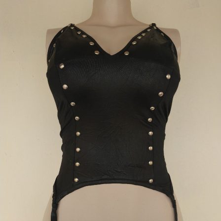 Lusts By Teensy Weensy Black Wet Look Lingerie Top