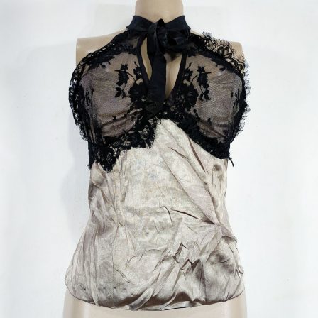 Diva Satin Mix Turtle Neck Casual Top