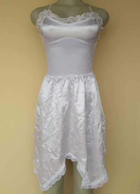 Preloved White Satin Lingerie Slip(Ink)