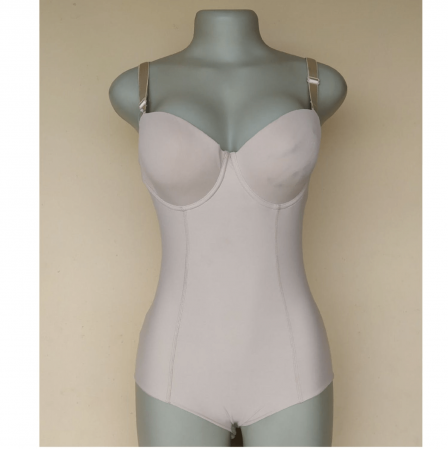 UK 12 - Preloved Nude Bodyshaper Bodysuit (Ink)