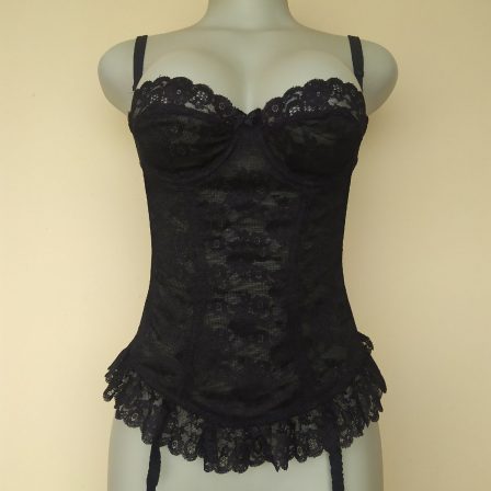 Dorothy Perkins Black Lace Mix Corset Top 34B Cup