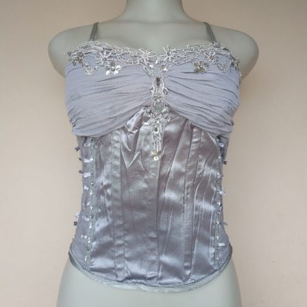 Preloved Grey Beaded Corset