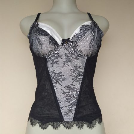 Pour Moi Two Color Lace Mix Corset Top 36B Cup