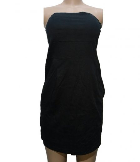 Black Tube Dress With Scrunchy Back