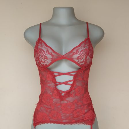 UK 8 - Preloved Red Lingerie Slip