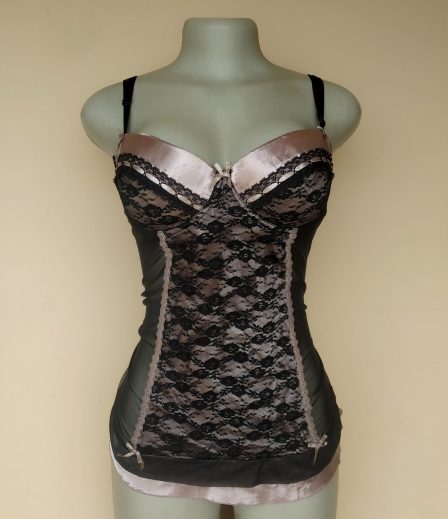 UK 12 - Two Color Mesh Mix Lingerie Slip