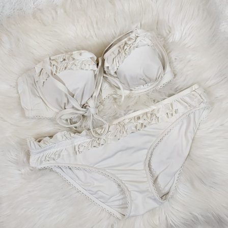UK 10-12 - Off White(34D Cup) Two Piece Swimwear (Premium)