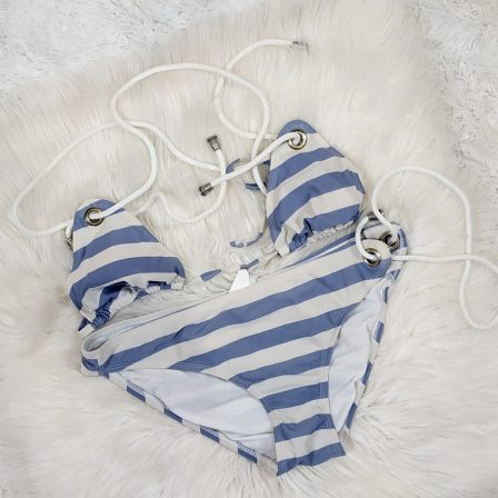 UK 8-10 - Asos Striped Two Piece Swimwear (Premium)