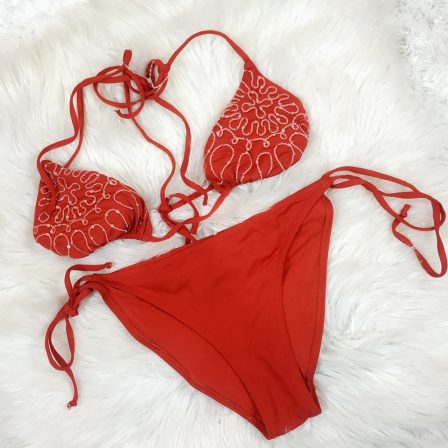 UK 6-8 - H And M Red Two Piece Swimwear (Premium)