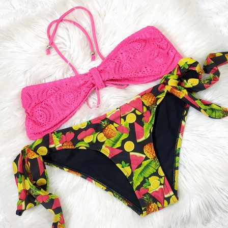 UK 12 - Preloved Print Two Piece Swimwear (Premium)