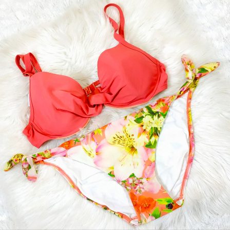 UK 12-14 - Preloved Print Two Piece Swimwear (Premium)