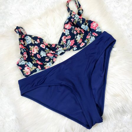 UK 16 - Preloved Print Two Piece Swimwear (Premium)