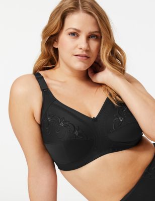 Total Support Rounded Black No Wire/Pad Bra