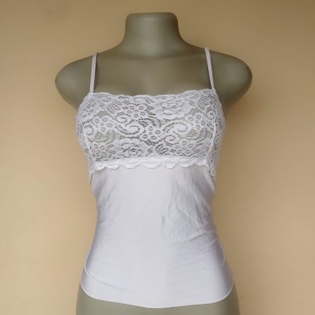 UK 12 - Camille White Lingerie Top (Ink)