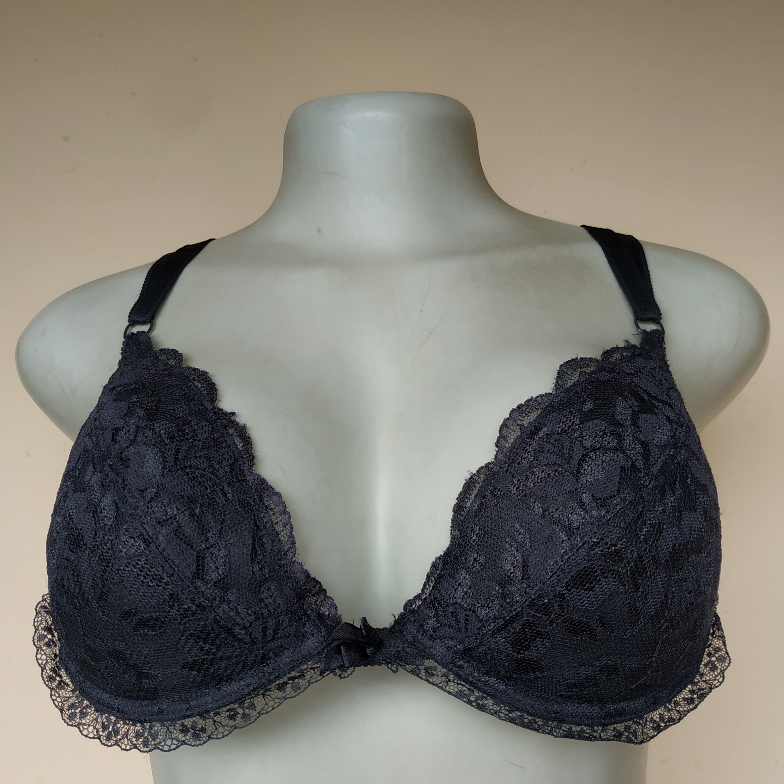 34C - Illusions Black Non Padded Bra