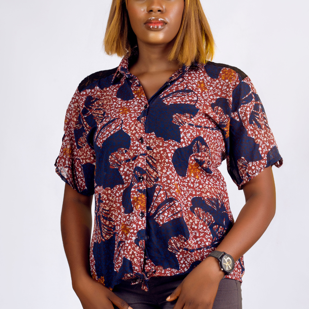 Blue Hawaii Beach Chiffon Top