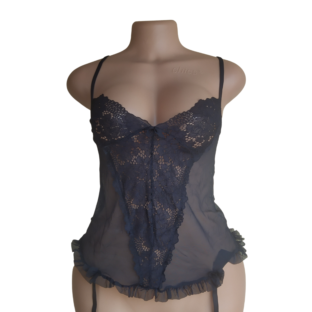 UK 12 - Unbranded Black Lingerie Top