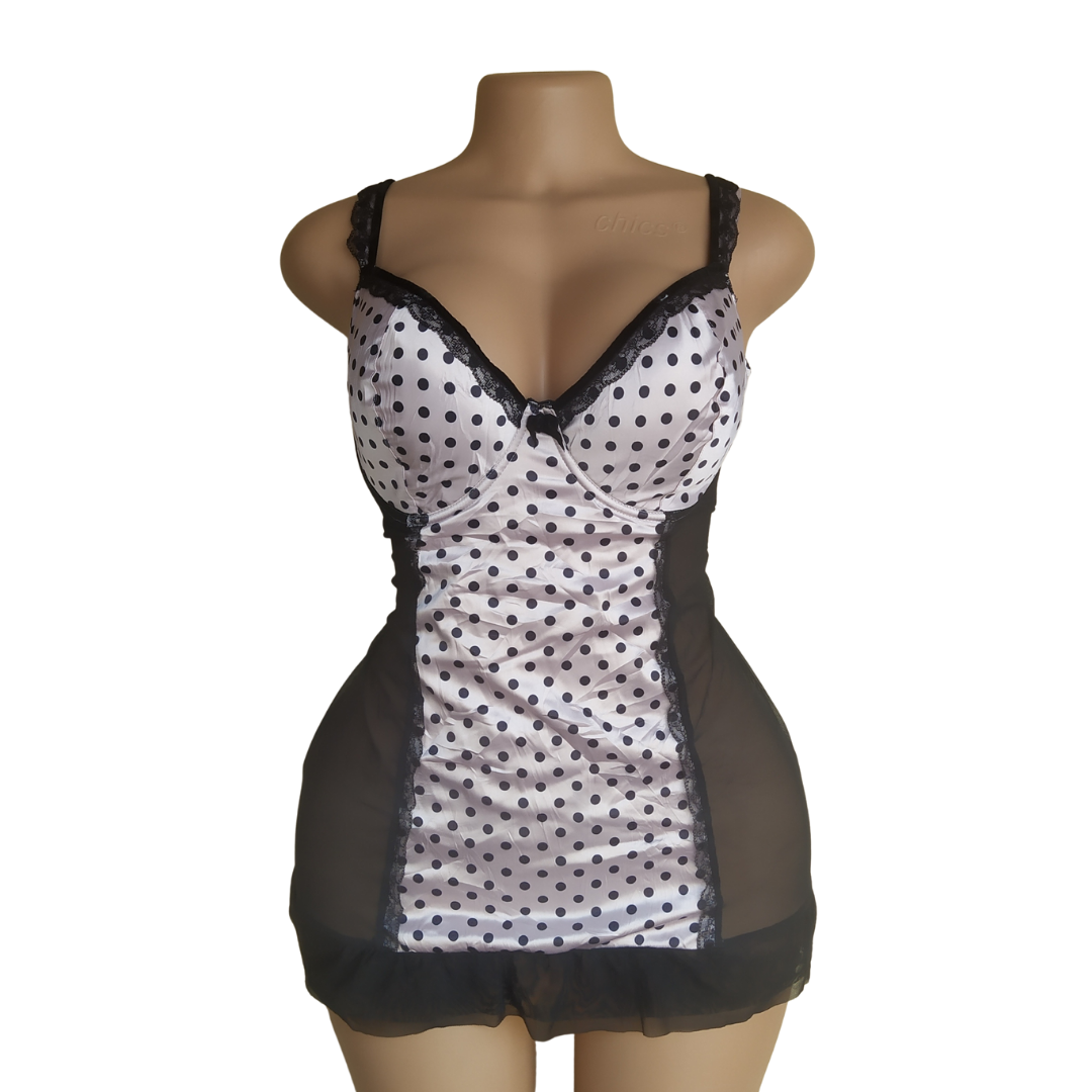 UK 16 - Unbranded Polka Dot(40DD Cup) Lingerie Slip