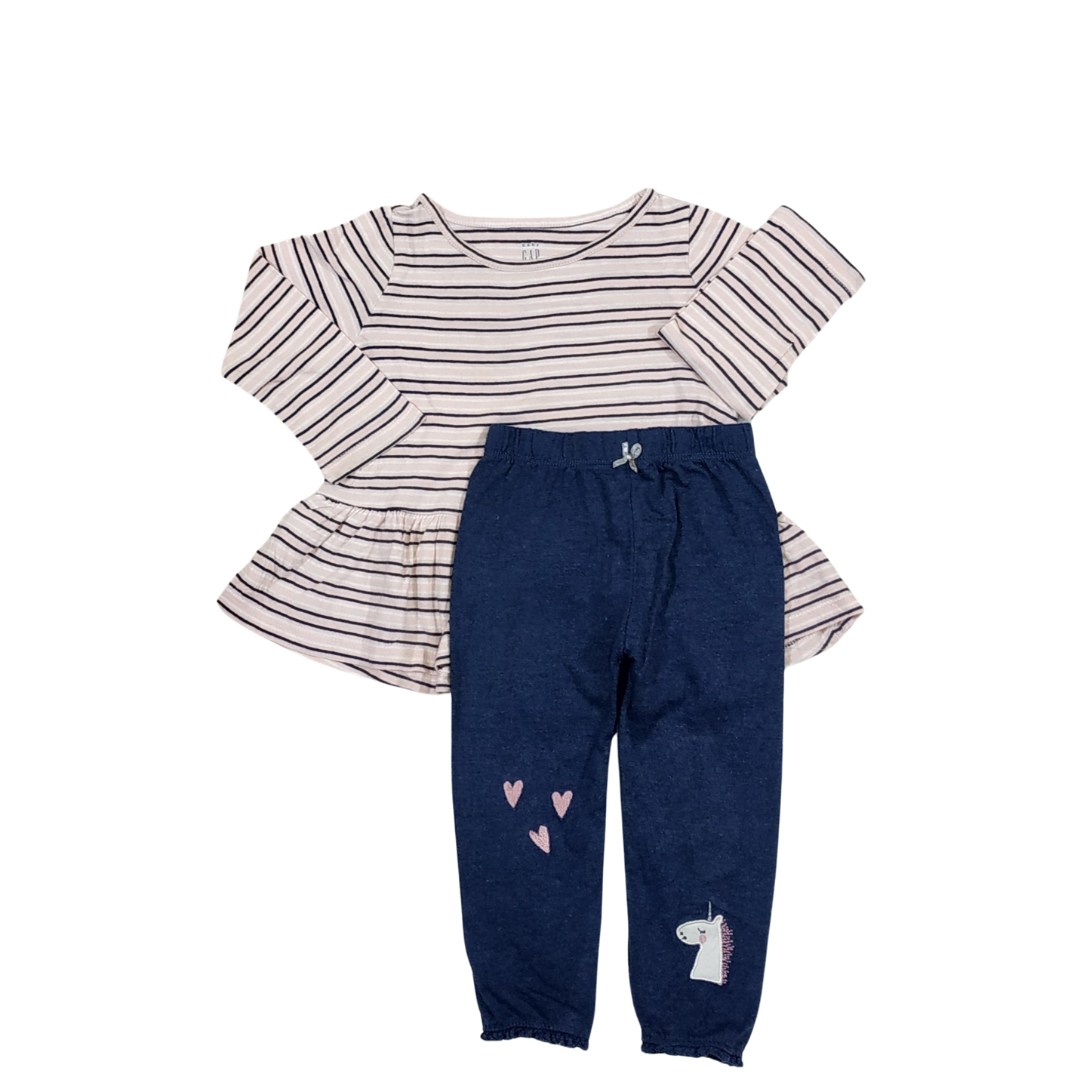 18-24 mths - Gap/Crafted Striped Dress And Leggings Paired Set
