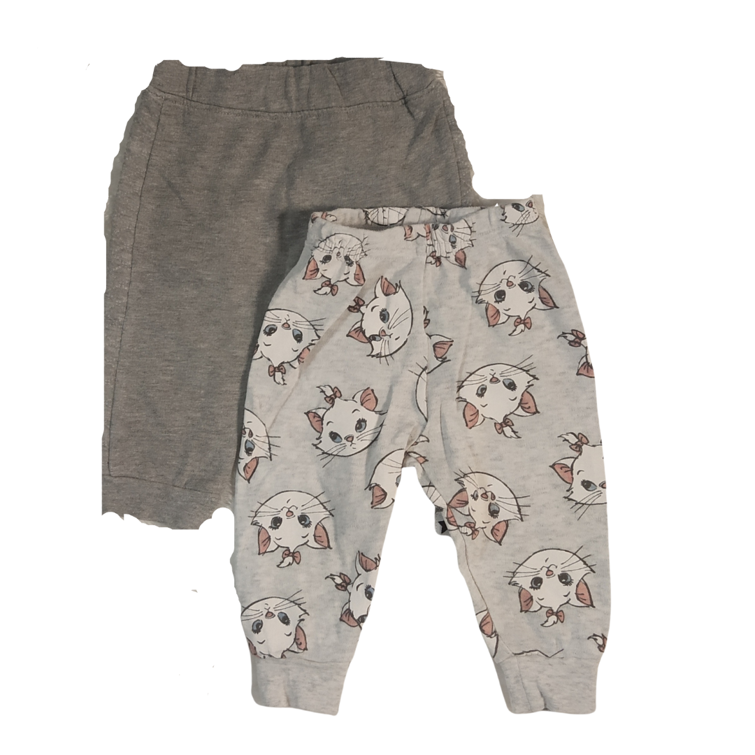 0-3 mths - Disney/Dunnes Kitty And Plain Matched Leggings