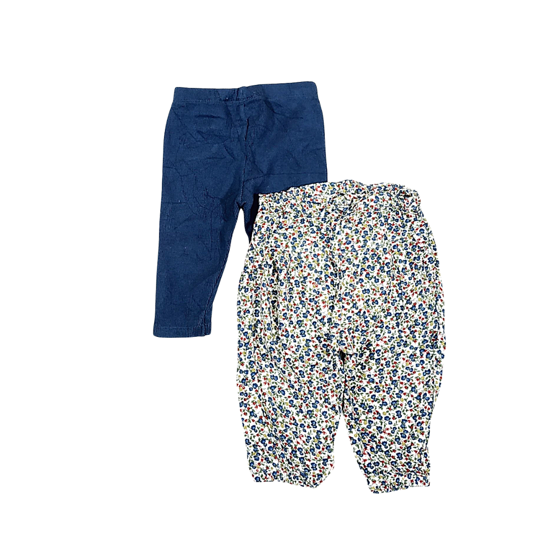 6-9 mths - Zara/Next Print And Blue Leggings
