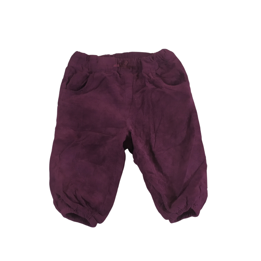 9-12 mths - Baby By Jindex Purple Corduroy Baby Bottom