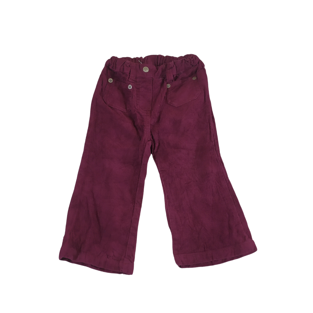 24 mths - H&M Purple Corduroy Bootcut Baby Bottom
