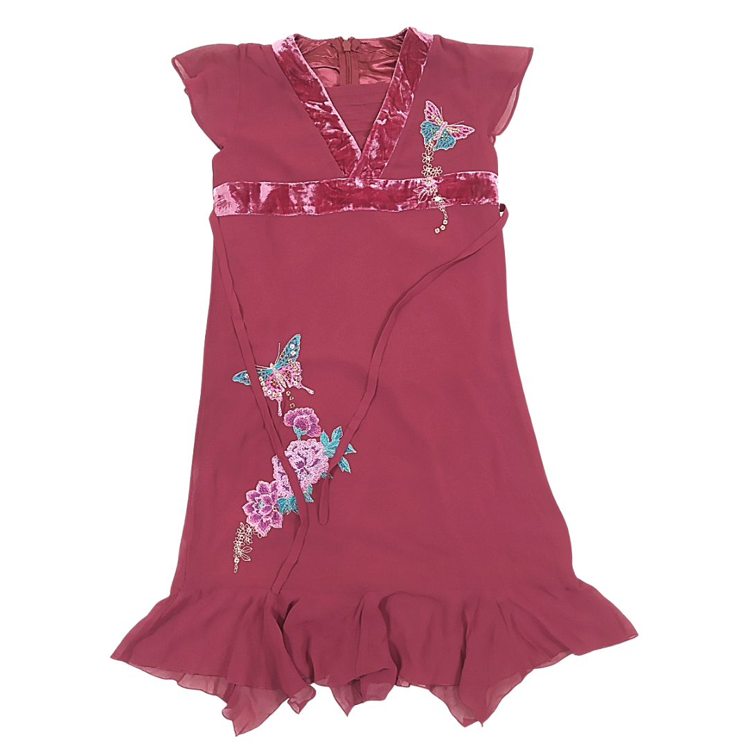 7 yrs - Marks & Spencers Velvet Mix Girls Casual Dresses