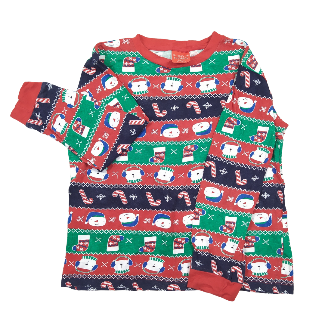 9-10 yrs - Preloved Print Boys Cotton Pyjama Top