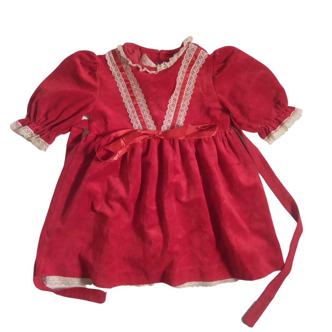 12 mths - Unbranded Red Velvet Dress