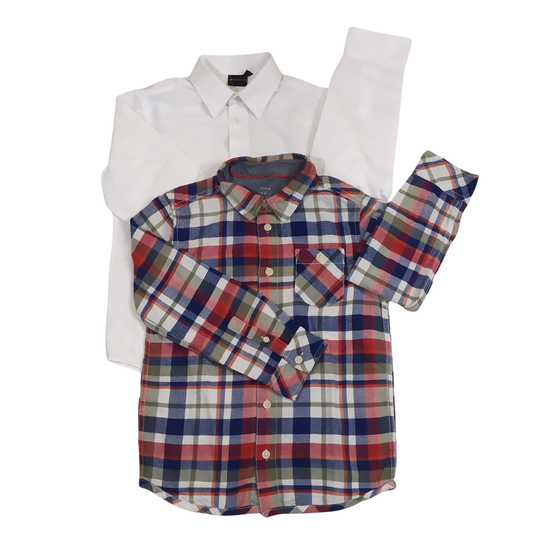 8 yrs - John Lewis/Debenhams Plain And Patterned Boys Matched Shirts