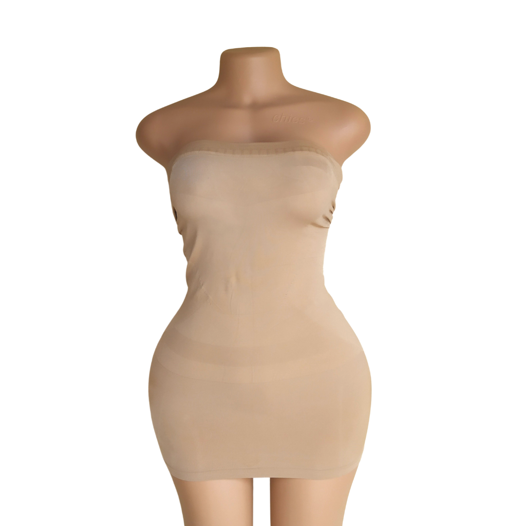 UK 14 - Preloved Brown Spandex Tube Slip