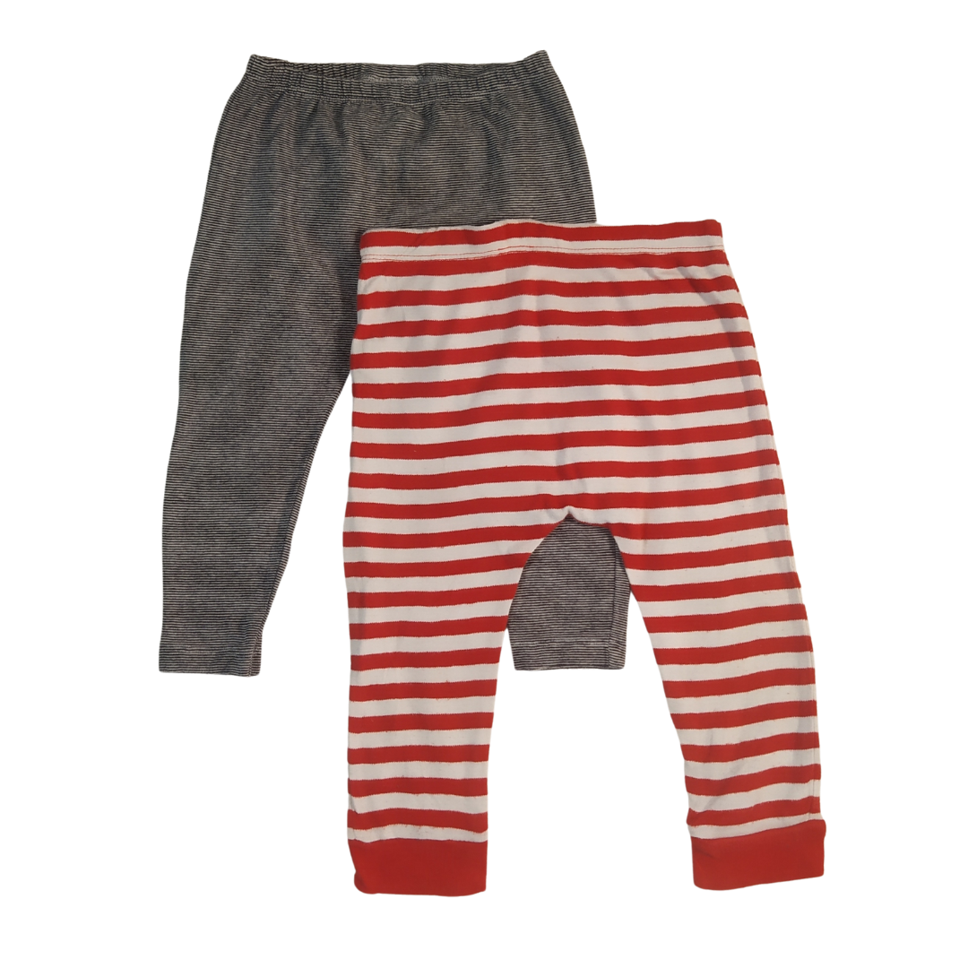 9-12 mths - Next/Ff Striped And Grey Matched Leggings