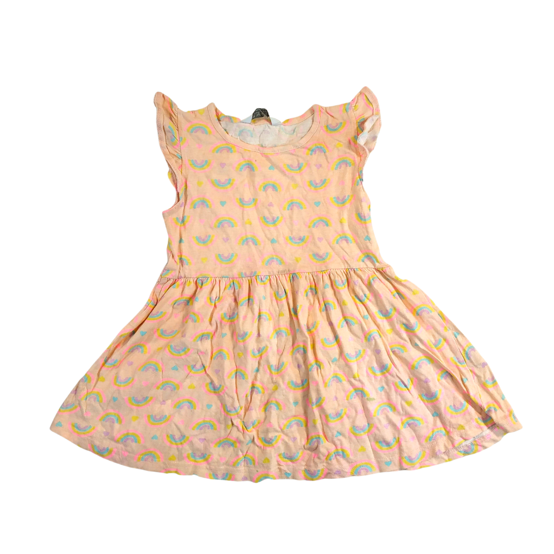 5-6 yrs Primark Girls Rainbow Print Casual Dress