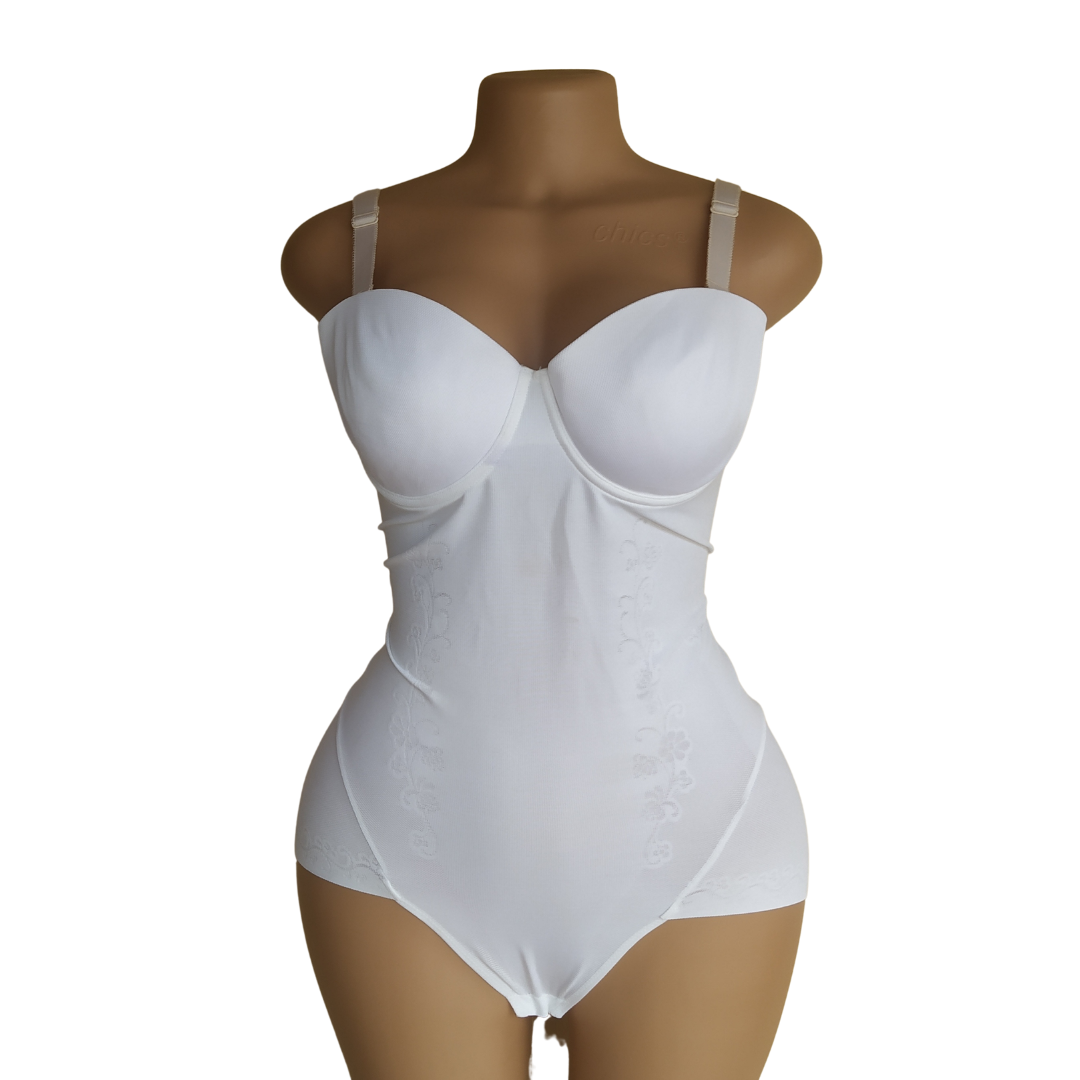 UK 14 - Marks & Spencers White Bodyshaper Bodysuit (Ink) 38b Cup