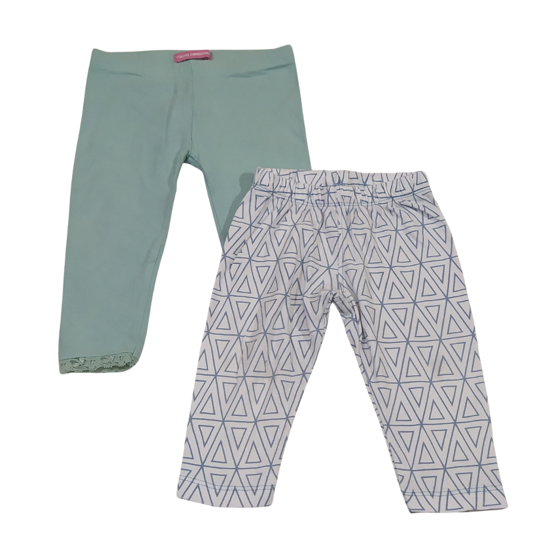 9-12 mths - Yd/Lily Green Print Leggings