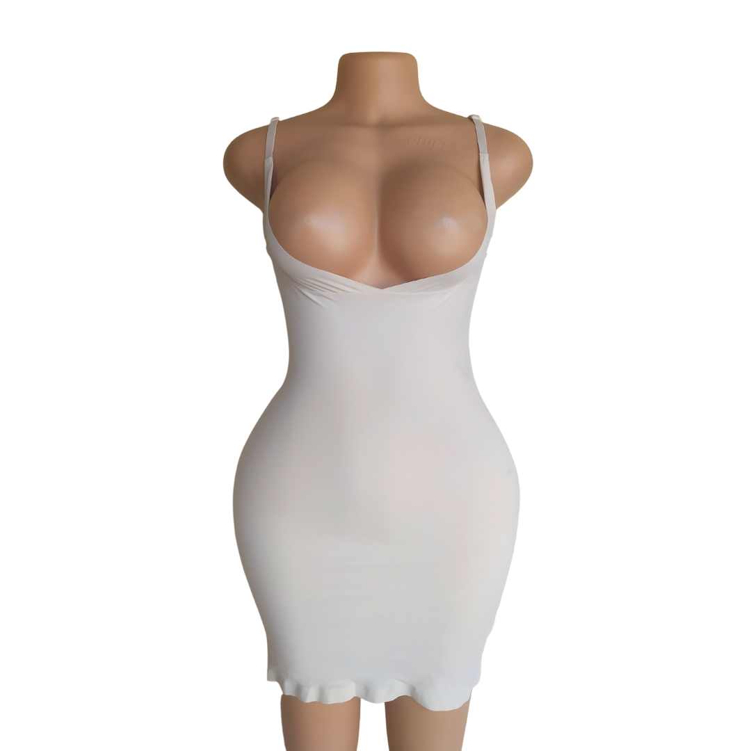 UK 14 - Secret Possessions Nude Open Bust Control Slip(INK)