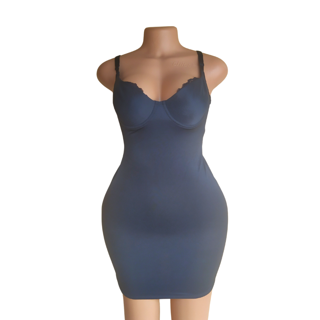 UK 12 - Flexees Black Bodyshaper Slip 36B Cup