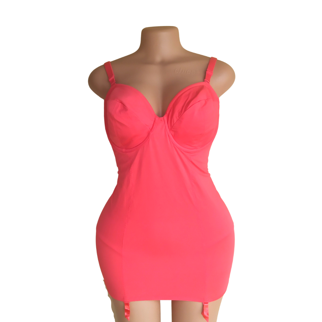 UK 16 -Gok Orange Control Slip With Under Hook 40D Cup