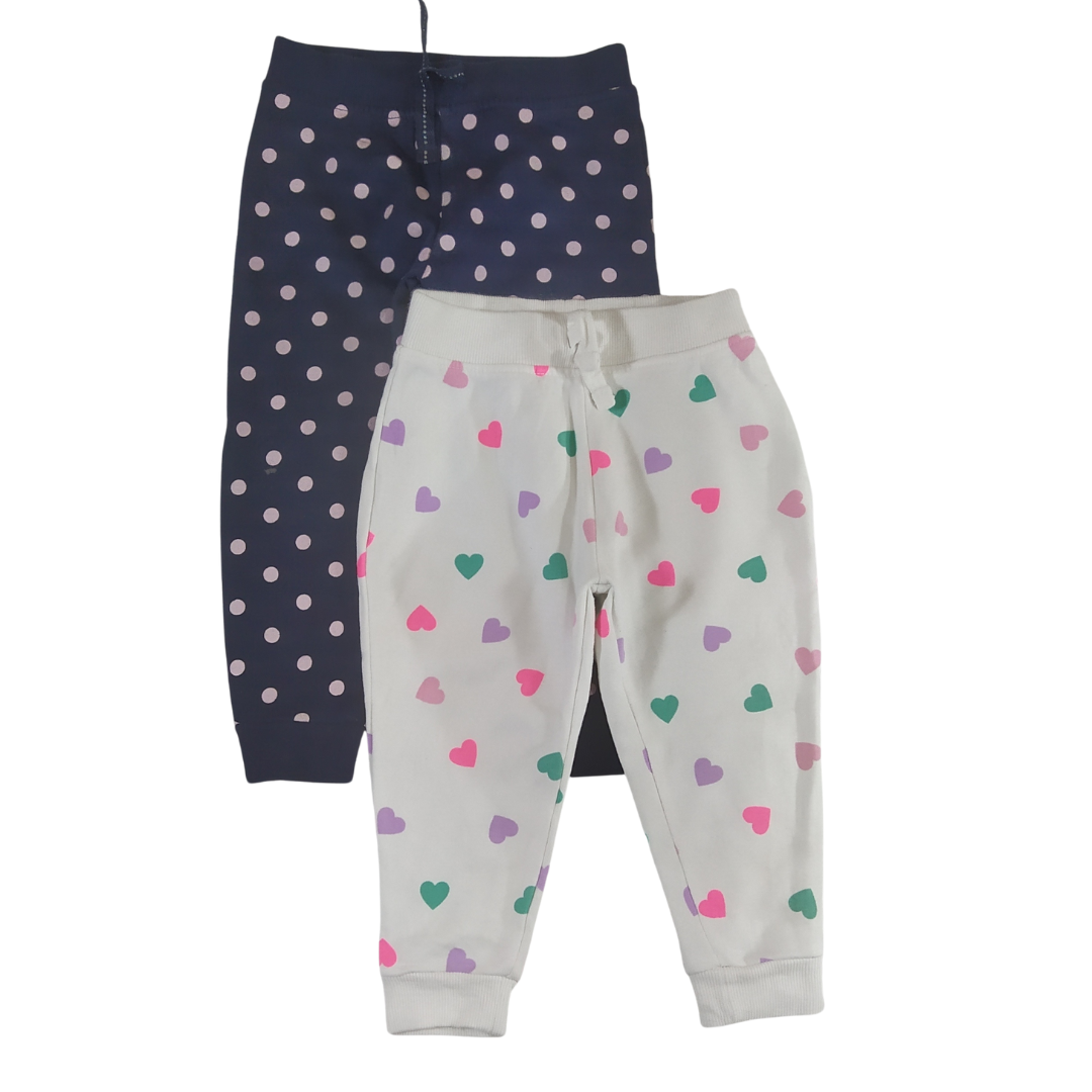 18 mths - Dunnes/Primark Love Print And Polka Dot Joggers Paired Set