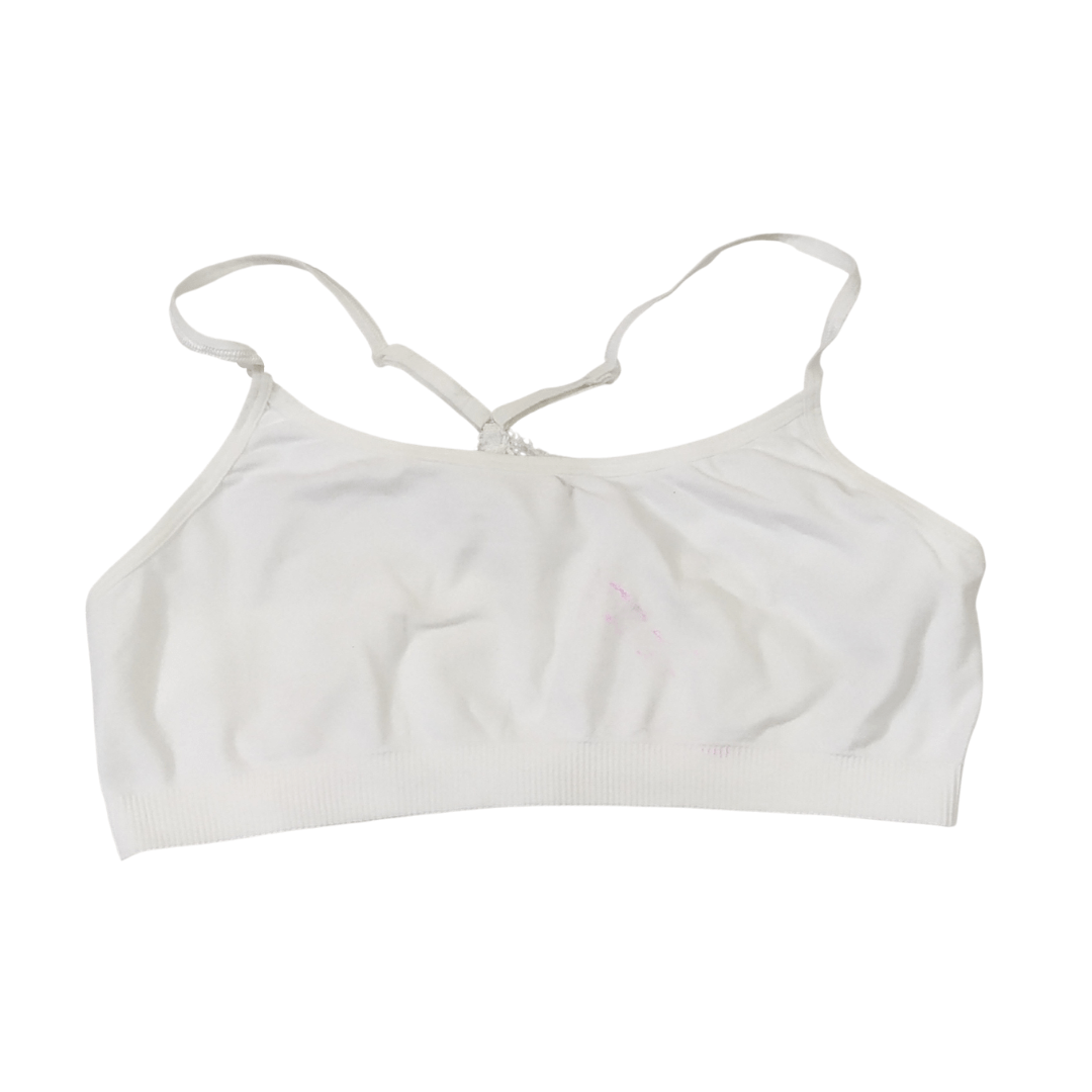9-10 yrs - Preloved White Girls Bra Top (Ink)