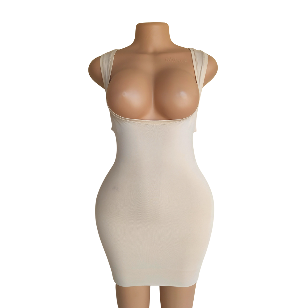 UK 14 - Naomi & NicoleBrown Open Bust Control Slip/Pant L (Ink)