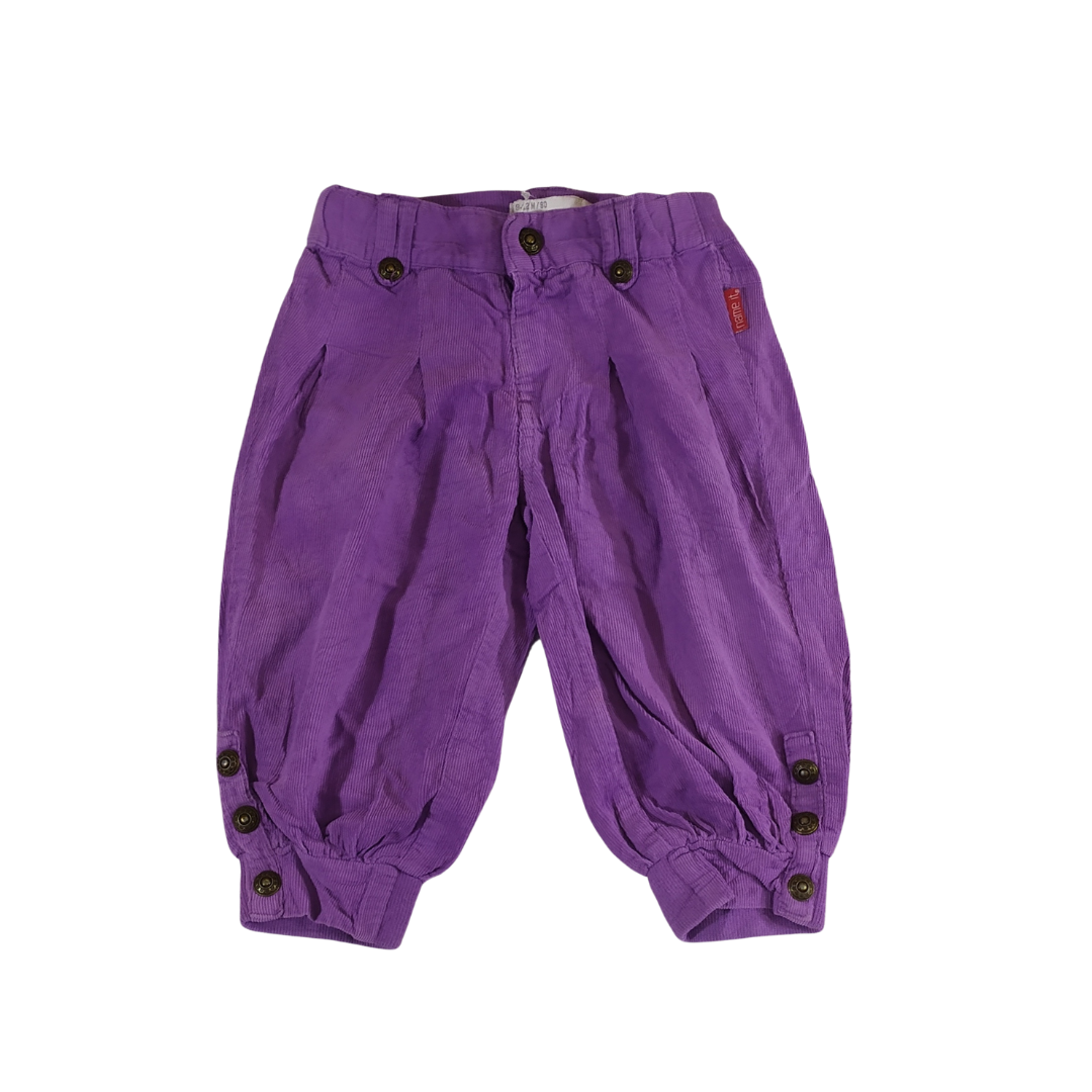 9-12 mths - Name It Purple Corduroy Baby Bottom